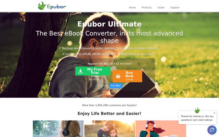 Screenshot of epubor.com