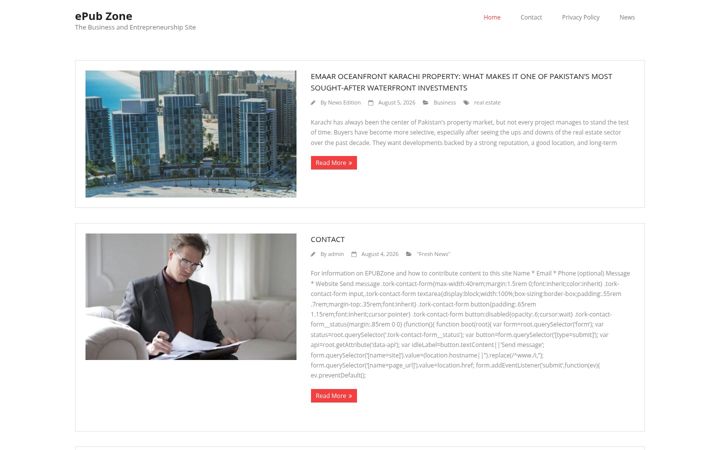 Screenshot von epubzone.org