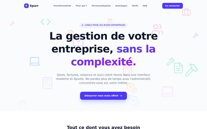 Ekraanipilt saidist epurr.fr