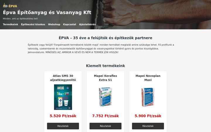 Screenshot von epva.hu
