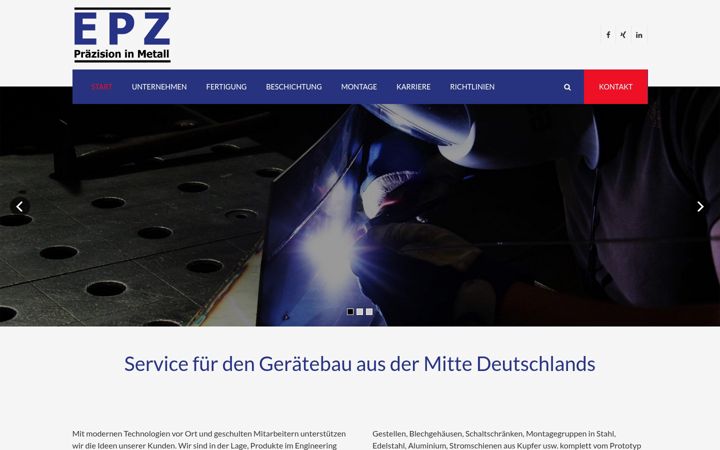 Snímek obrazovky epz-industrietechnik.de