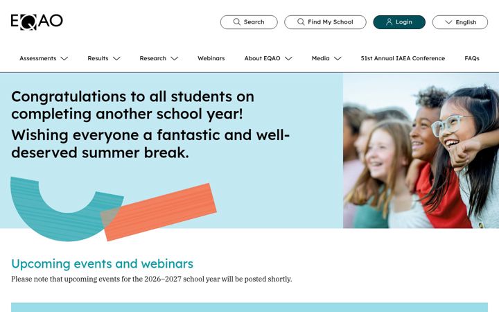 Screenshot of eqao.com