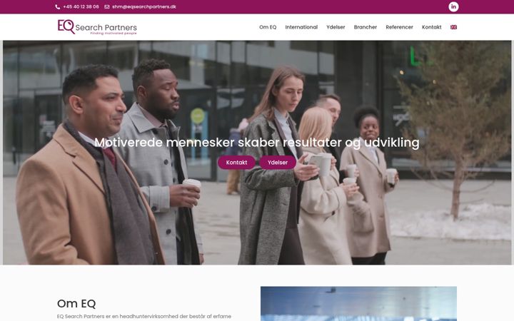 Skärmbild av eqsearchpartners.dk