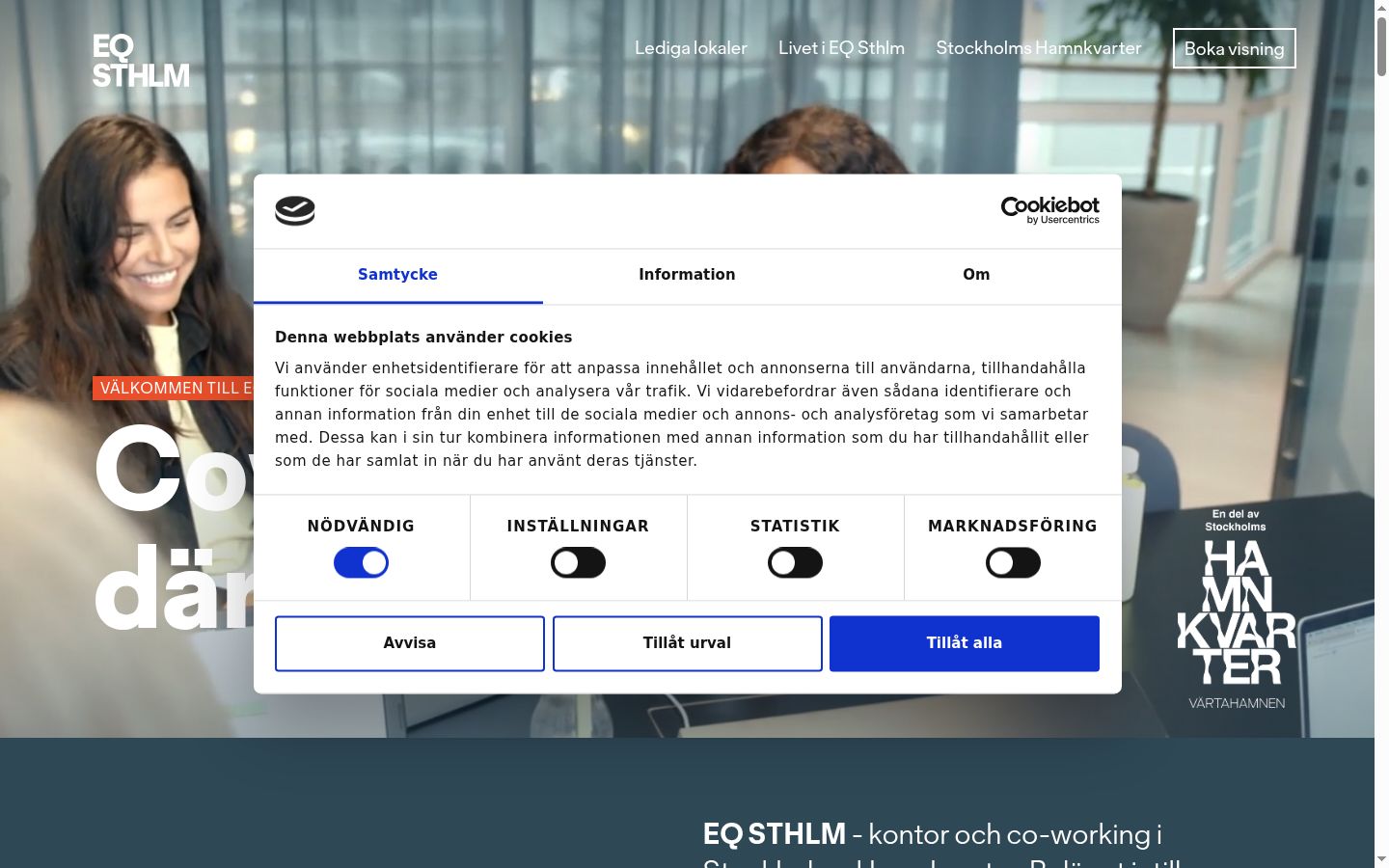 Screenshot des Einwilligungsbanners vor jeglicher Interaktion