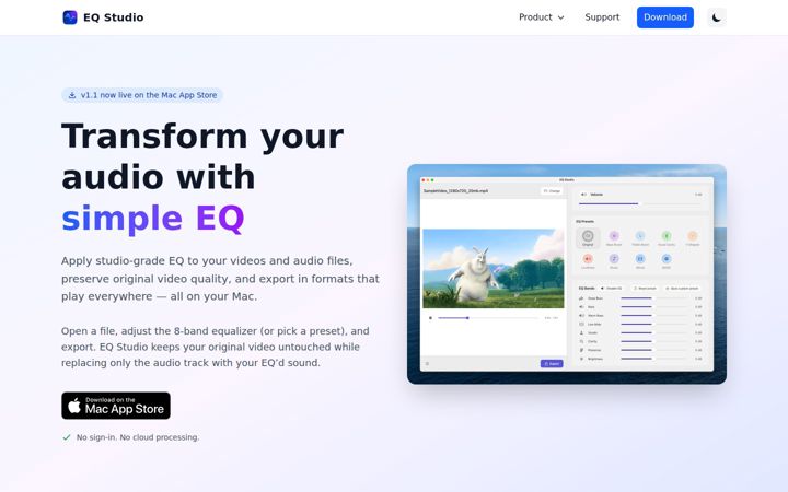 Képernyőkép: eqstudio.app