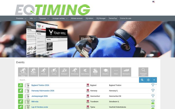 Kuvakaappaus sivustosta eqtiming.com