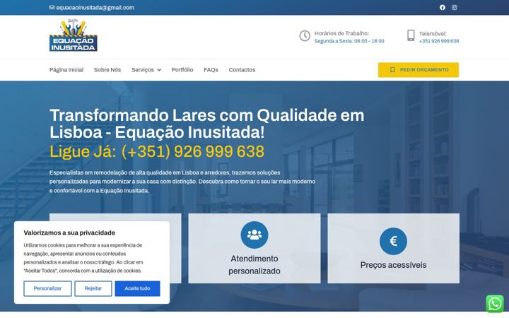 Skjermbilde av equacaoinusitada.pt