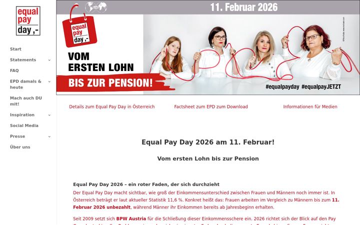 Екранна снимка на equal-pay-day.at