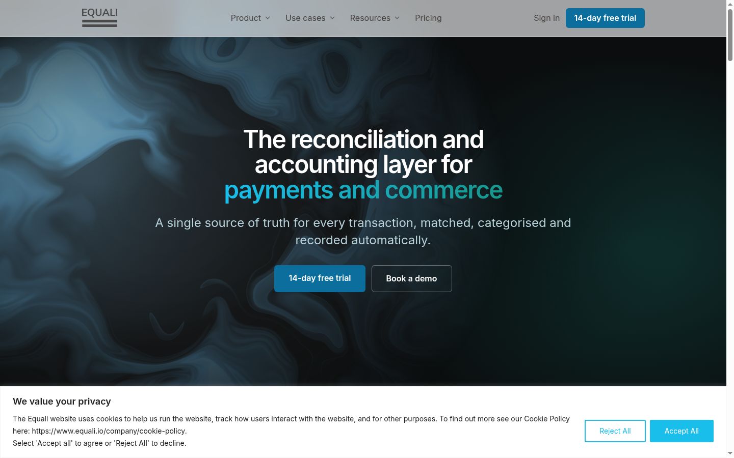 Screenshot of the consent banner shown before any interaction