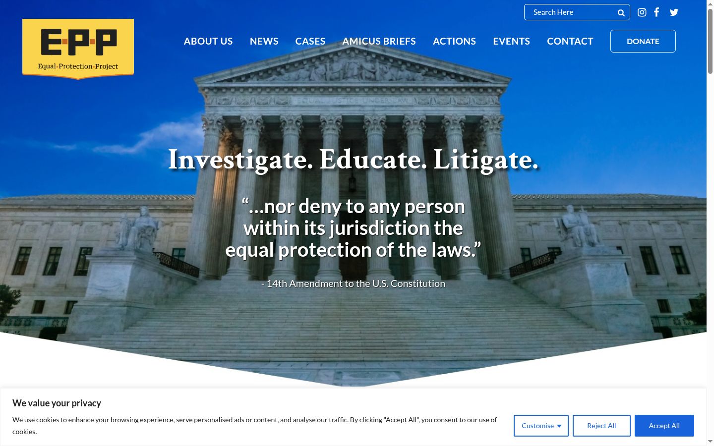 Screenshot of the consent banner shown before any interaction
