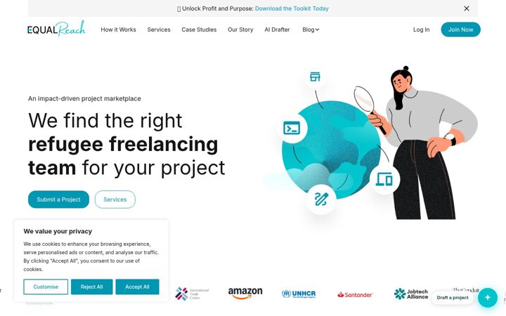 Screenshot του equalreach.io