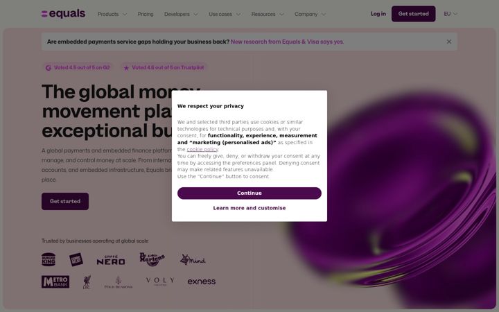 Screenshot of equalsmoney.com
