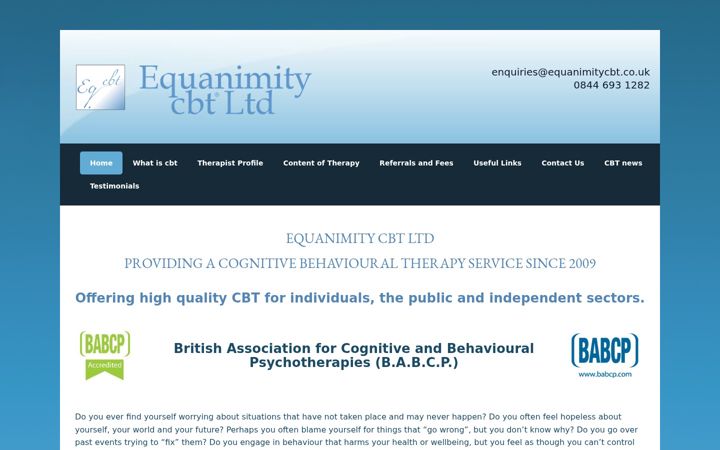 Posnetek zaslona equanimitycbt.co.uk