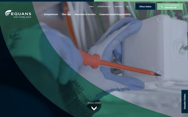 Screenshot van equans.ch