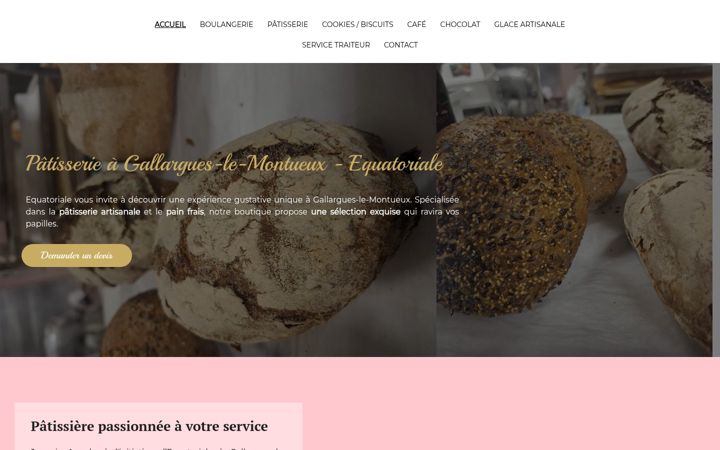 Screenshot of equatoriale-patisserie.fr