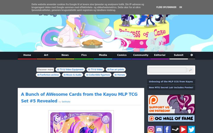 Screenshot von equestriadaily.com