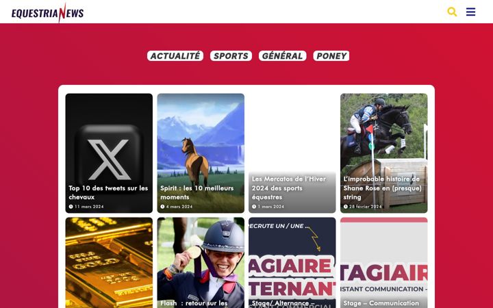 Screenshot of equestrian-news.fr