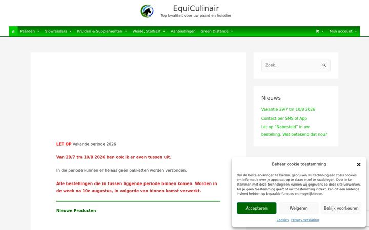 Snímek obrazovky equiculinair.nl