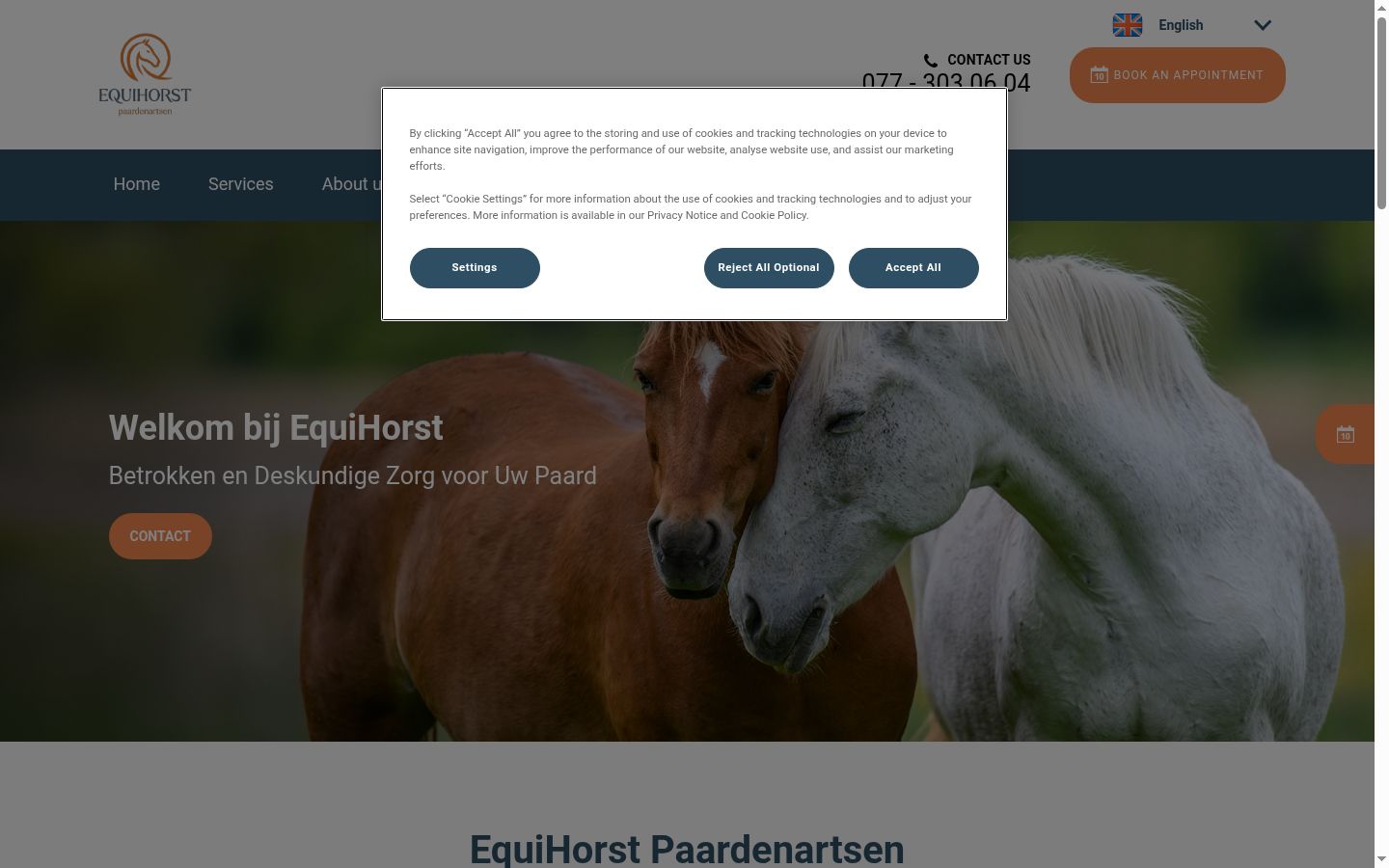 Screenshot des Einwilligungsbanners vor jeglicher Interaktion