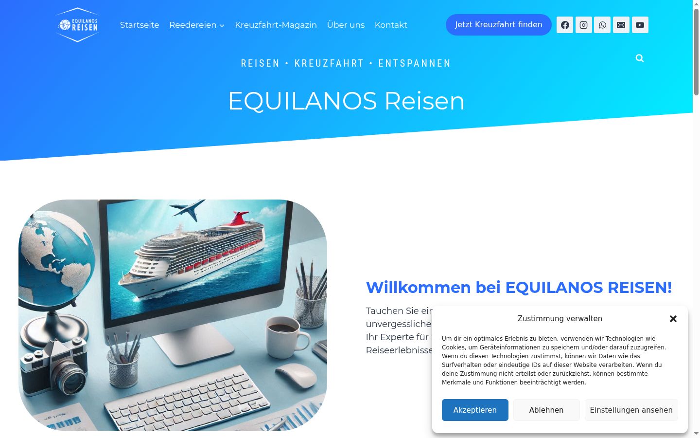 Screenshot of the consent banner shown before any interaction