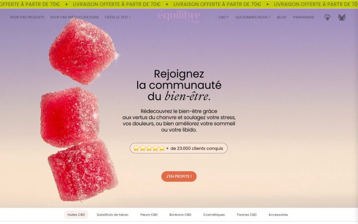 Snímek obrazovky equilibre-cbd.com