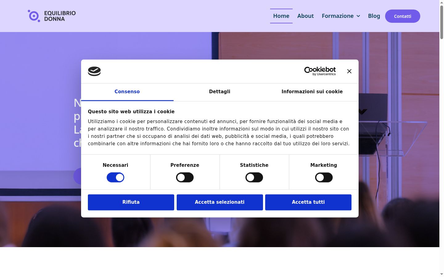 Captura de pantalla del banner de consentimiento mostrado antes de cualquier interacción