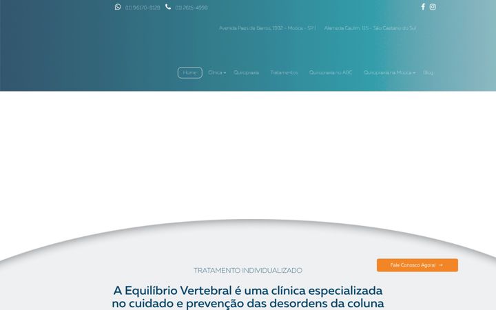 Ekraanipilt saidist equilibriovertebral.com.br