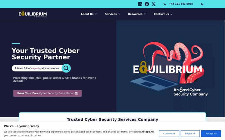 Screenshot von equilibrium-security.co.uk