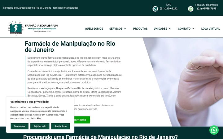 Ekraanipilt saidist equilibriumfarmacia.com.br