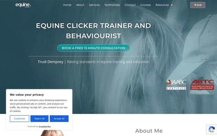 Screenshot of equine.training