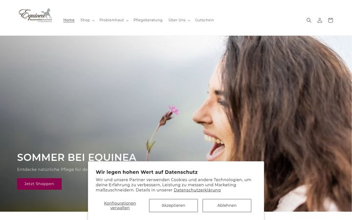 Screenshot von equinea.at