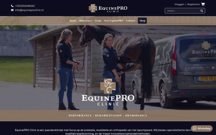 Snímek obrazovky equineproclinic.nl