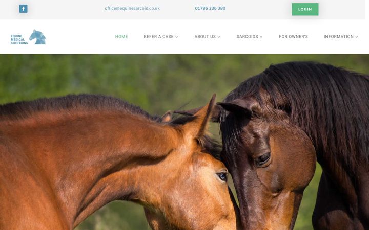 Screenshot von equinesarcoid.co.uk