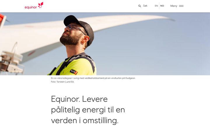Ekrānuzņēmums no equinor.no