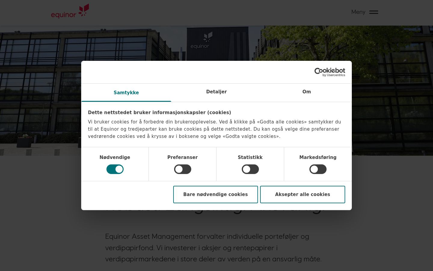 Screenshot van de toestemmingsbanner zoals getoond vóór enige interactie
