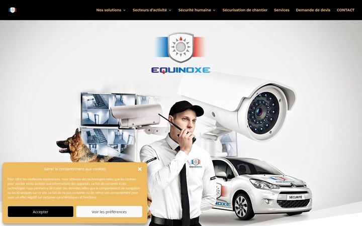 Ekrānuzņēmums no equinoxe-securite.fr