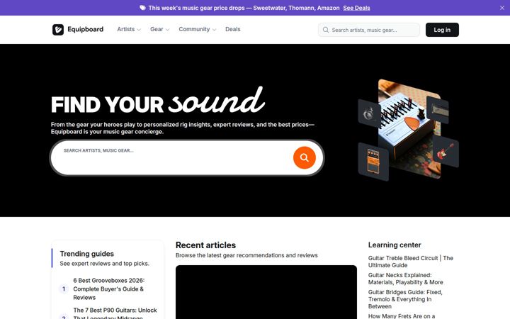 Screenshot του equipboard.com
