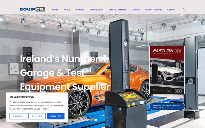 Skærmbillede af equipco.ie