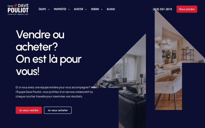 Screenshot of equipedavepouliot.com