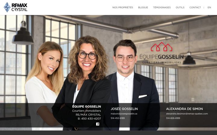 Zrzut ekranu equipegosselin.ca