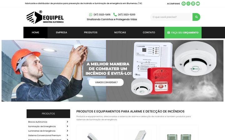 Screenshot stránky equipel.com.br