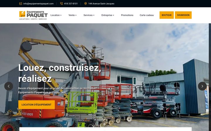 Screenshot ta' equipementspaquet.com