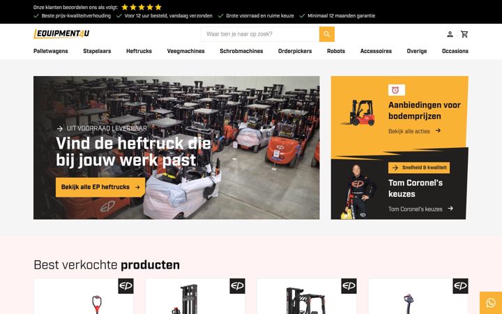 Skärmbild av equipment4u.nl