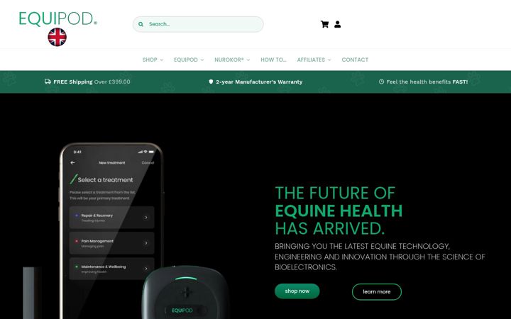 Screenshot von equipod.co.uk