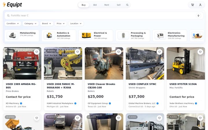 Screenshot of equipt.com