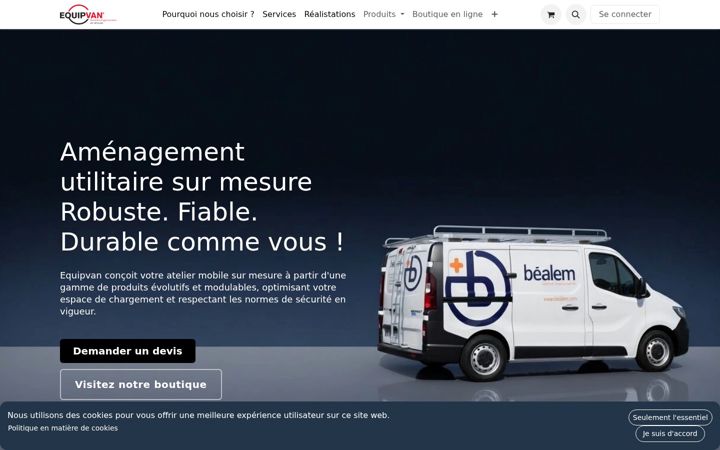Screenshot of equipvan.fr