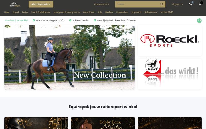 Skärmbild av equiroyal.nl