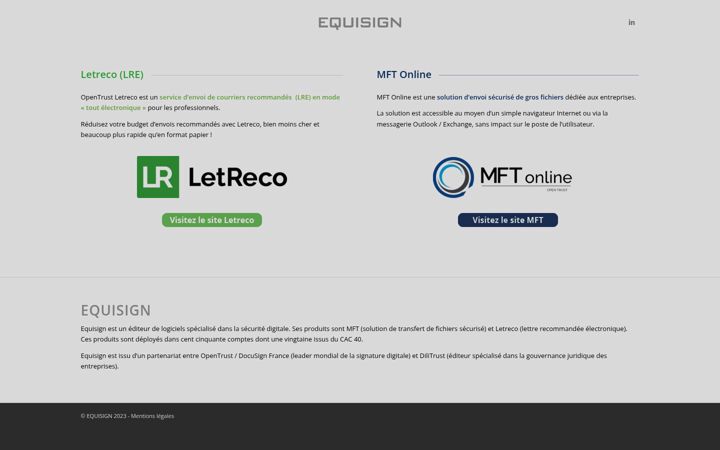 Screenshot of equisign.fr