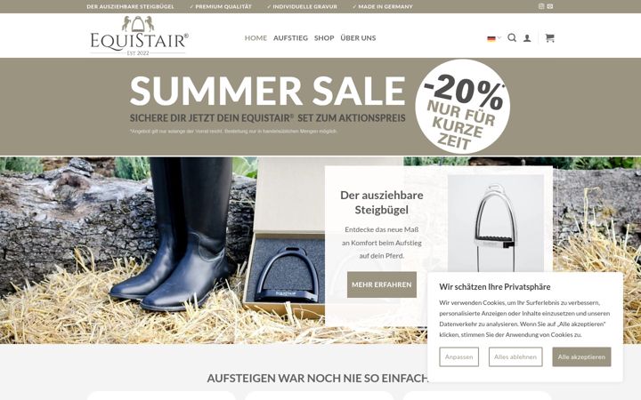Screenshot of equistair.de