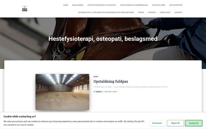 Skärmbild av equisund.dk